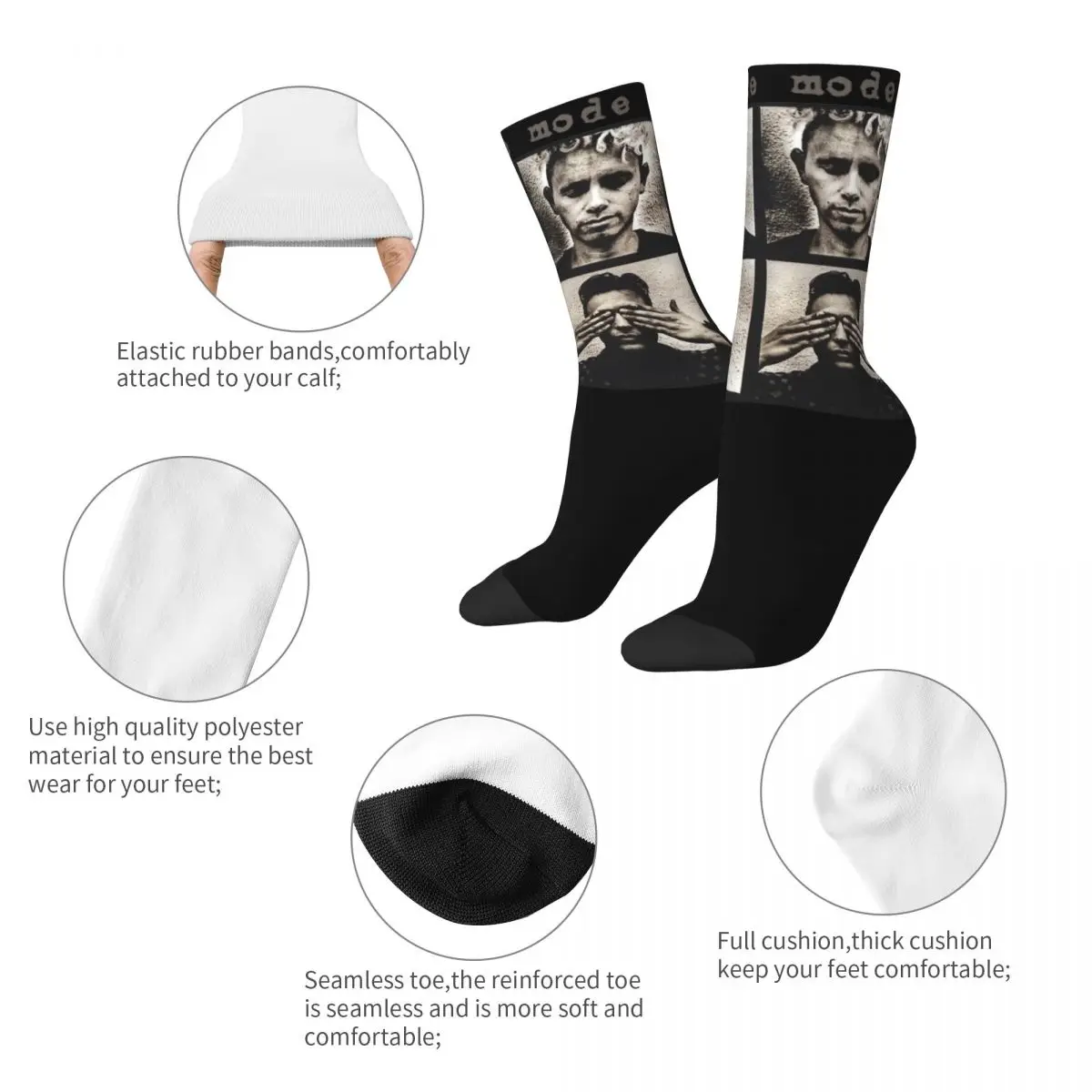 Повседневные женские носки Depeche Cool Mode Merch теплые винтажные спортивные Рок