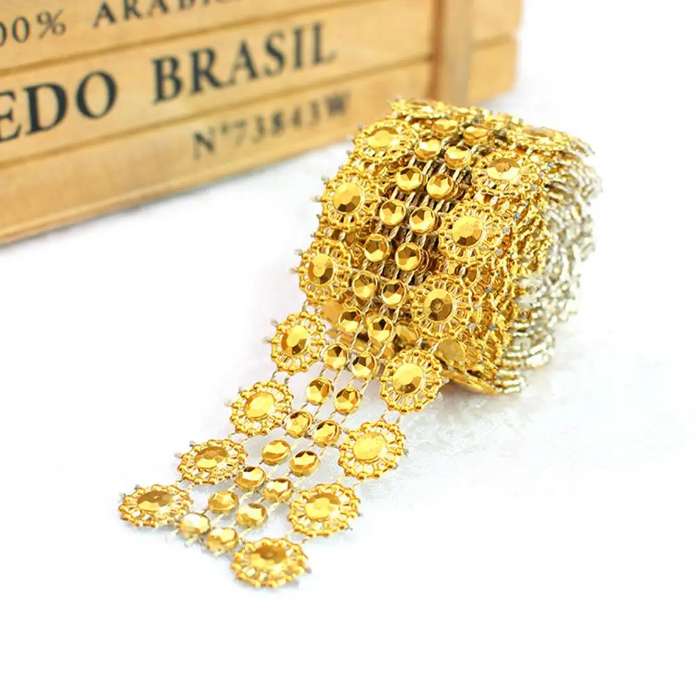 

Stylish Charms Long Row Sunflower Wedding Dress Shoes Decoration Accessories Mesh Shape Sew on Trimmings Sewing Crafts