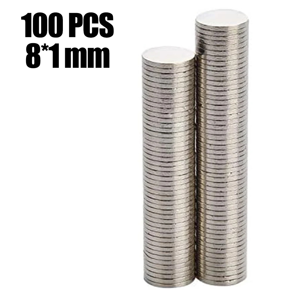 100 шт. неодимовые магниты 8x1 м сильные цилиндр неодимовый магнит для