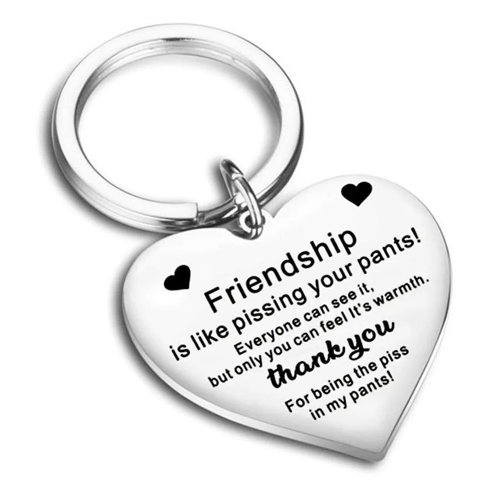 

2023 New Stainless Steel Heart Sculpting Keychain Best Friend Bag Keychain Decoration Bag Purse Charm Accessories