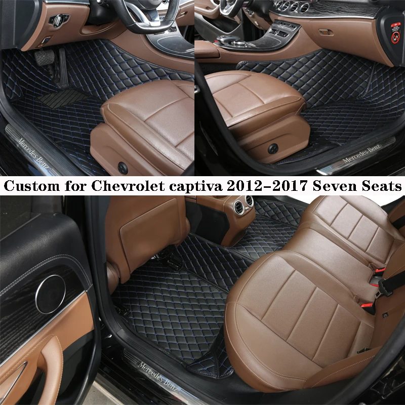 

Автомобильный напольный коврик для Chevrolet Captiva 2012 2013 2015 2017 коврики Защитная панель премиум-класса под заказ кожаный ковер для ног Аксессуары