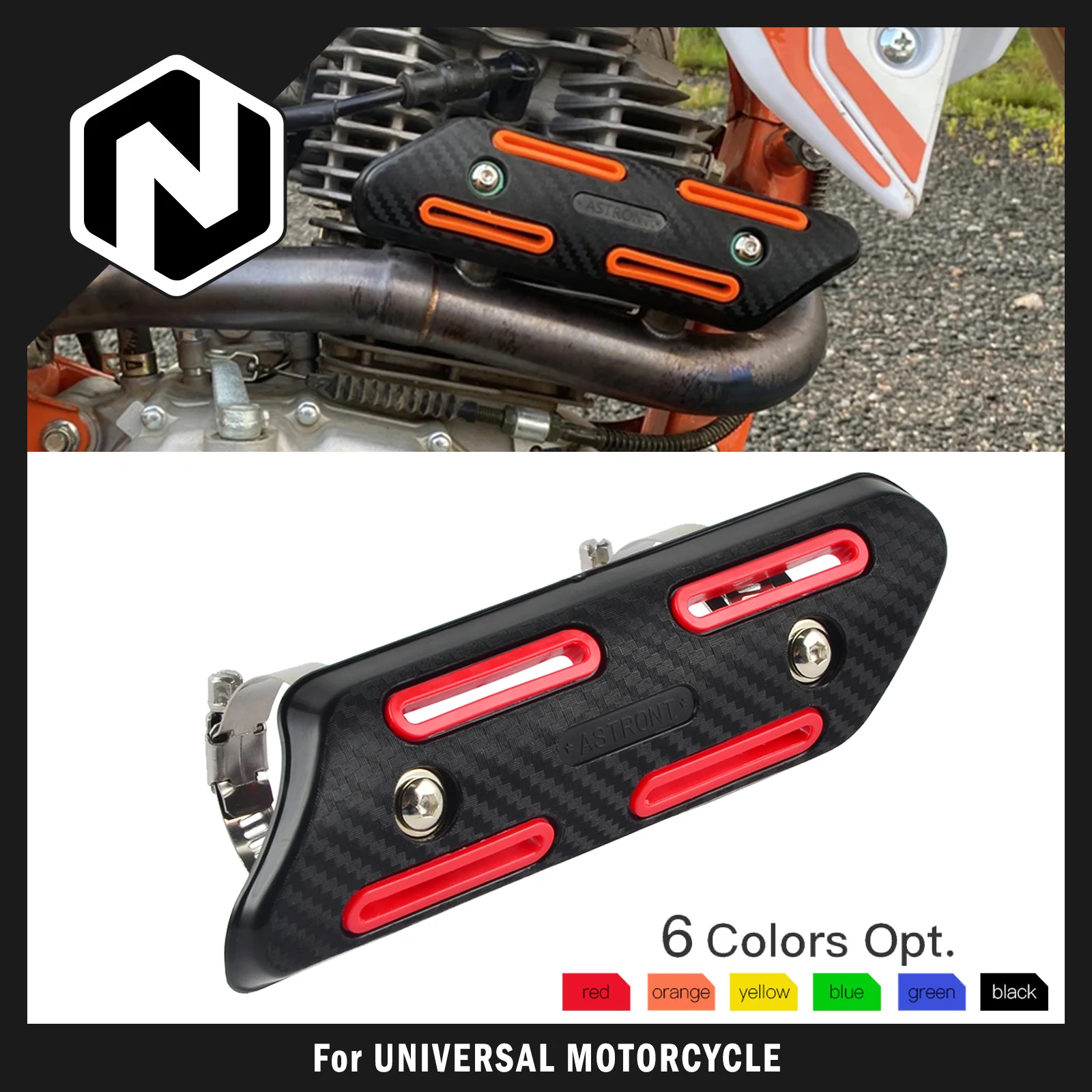 Фото NICECNC для Honda CRF250R CRF450R CRF250X CRF450X для Beta RR 350 390 430 480 теплозащитная крышка выхлопной трубы №1