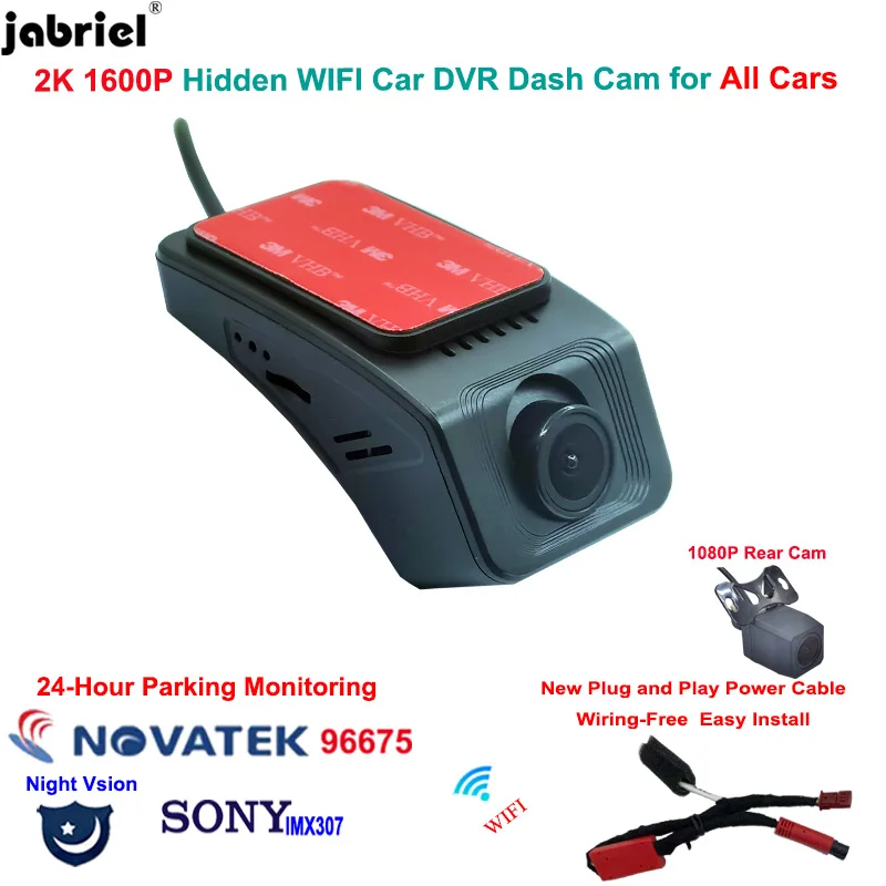 

2K WiFi Car DVR for Geely for BYD for Jaguar For Honda for Volvo for Infiniti for All Cars Dash Cam Camera 24H Video Recorder