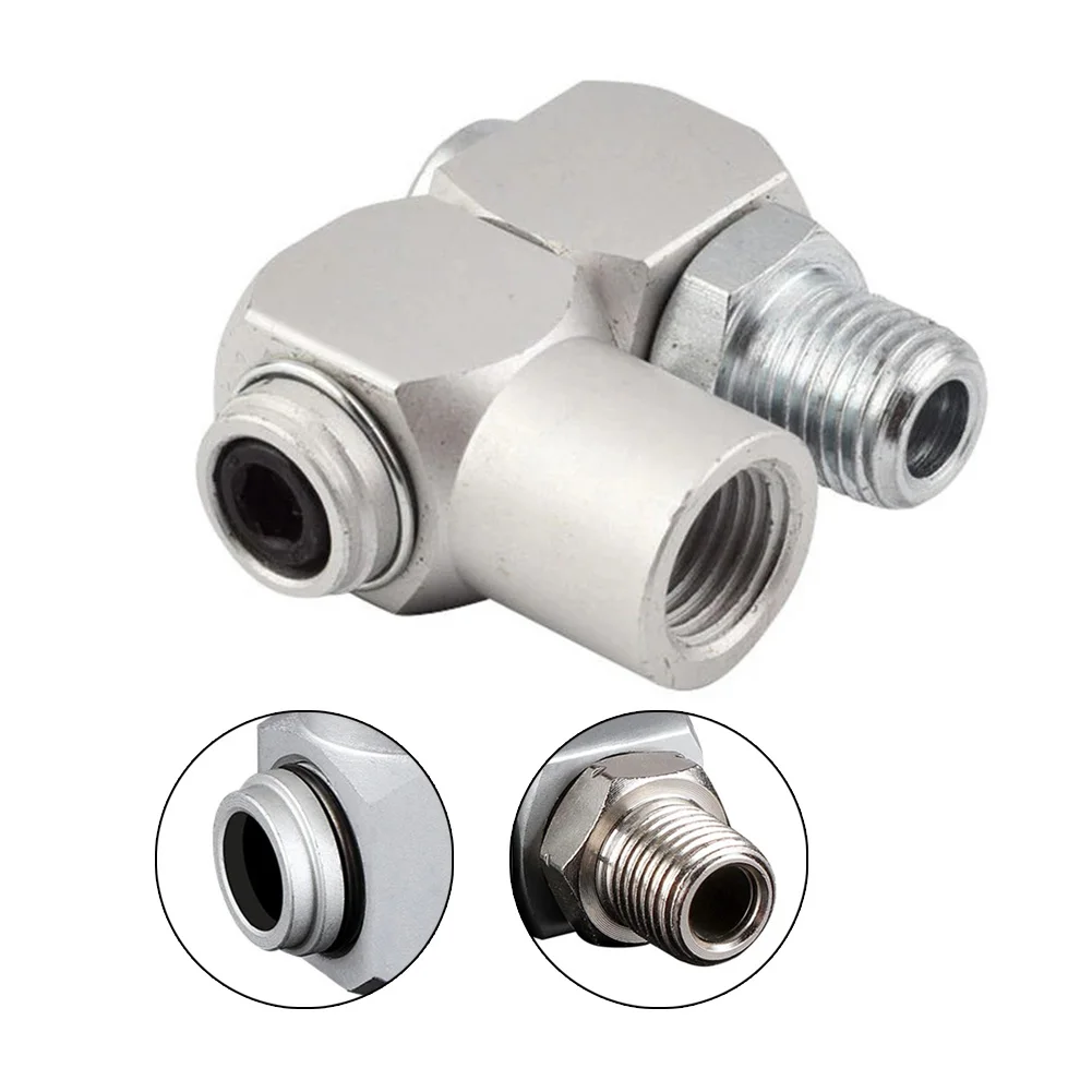 

1/4\" Universal 360 Swivel Air Hose Connector Adapter Flow Aluminum Alloy Pneumatic Part For Compressor Corresponding Air Tools