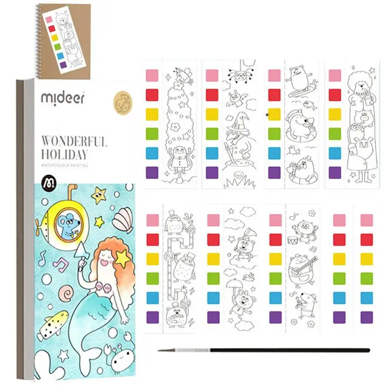 

Watercolor Paint Book Magic Water Coloring Books Pocket Coloring Book With Paints Early Educational Toys For Kids 5 Years Old