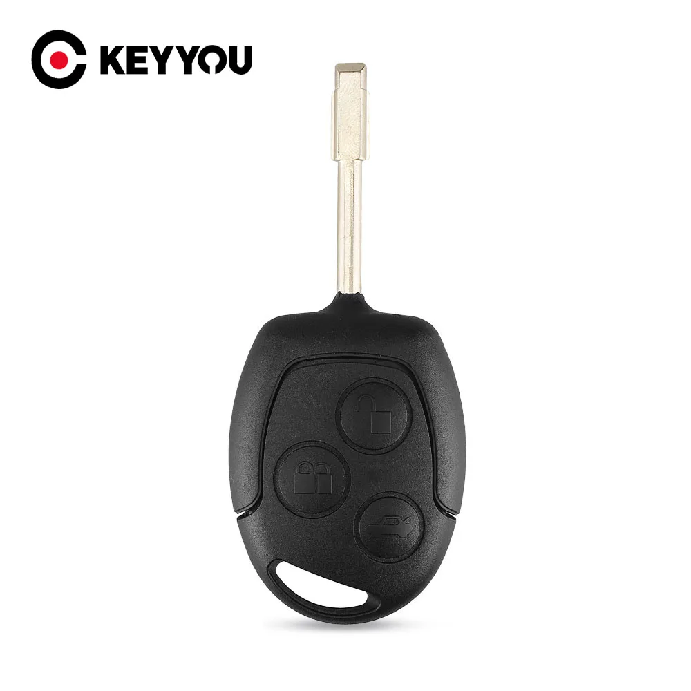 

KEYYOU 10X чехол для автомобильного ключа с дистанционным управлением чехол для Брелока Для Ford Focus Mondeo фестиva 3 кнопки необработанное лезвие