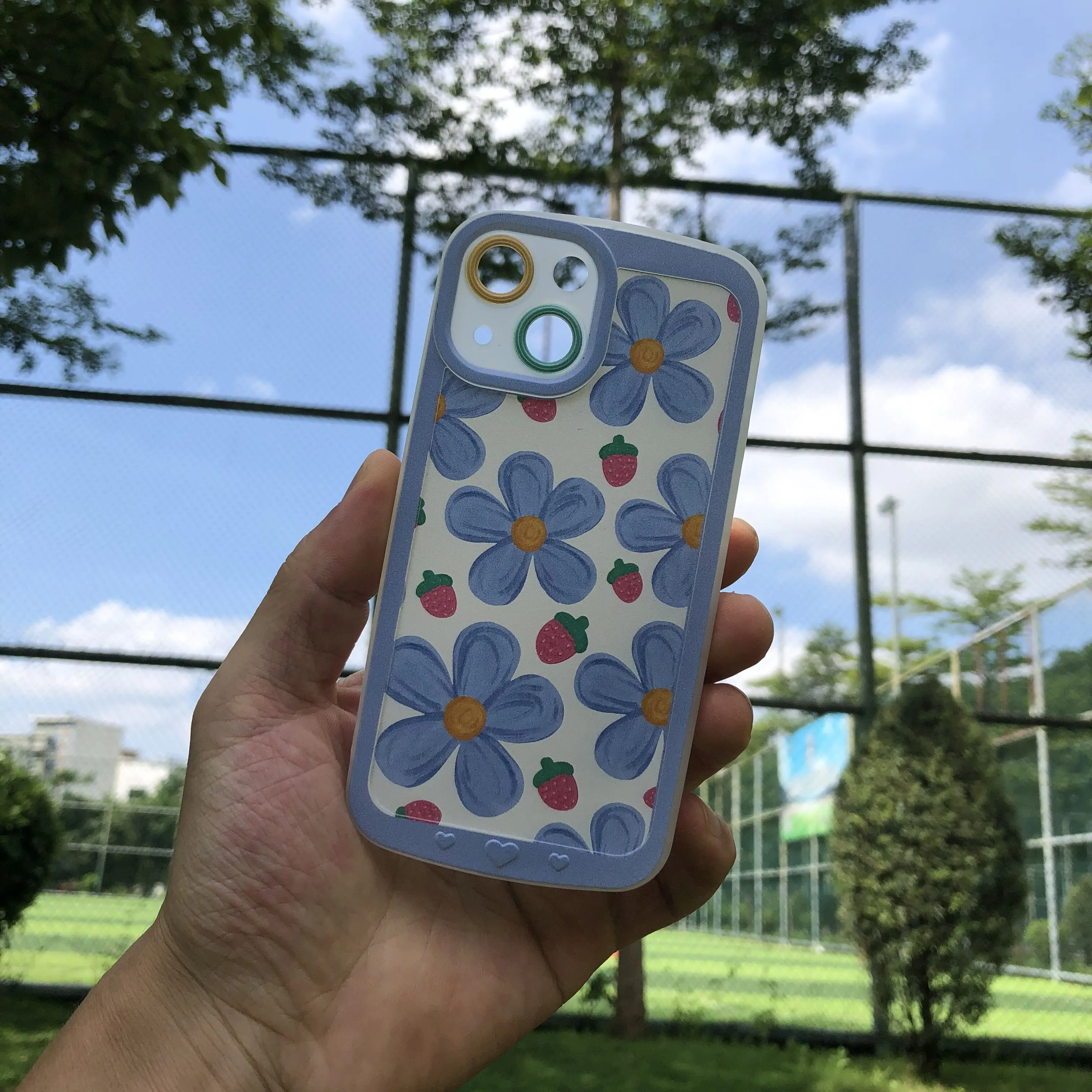 

Cute strawberry flowers phone case for iphone 11 12 pro max 13 mini soft phone back cover for iphone 7 plus 8 se2 xr xs x bumper