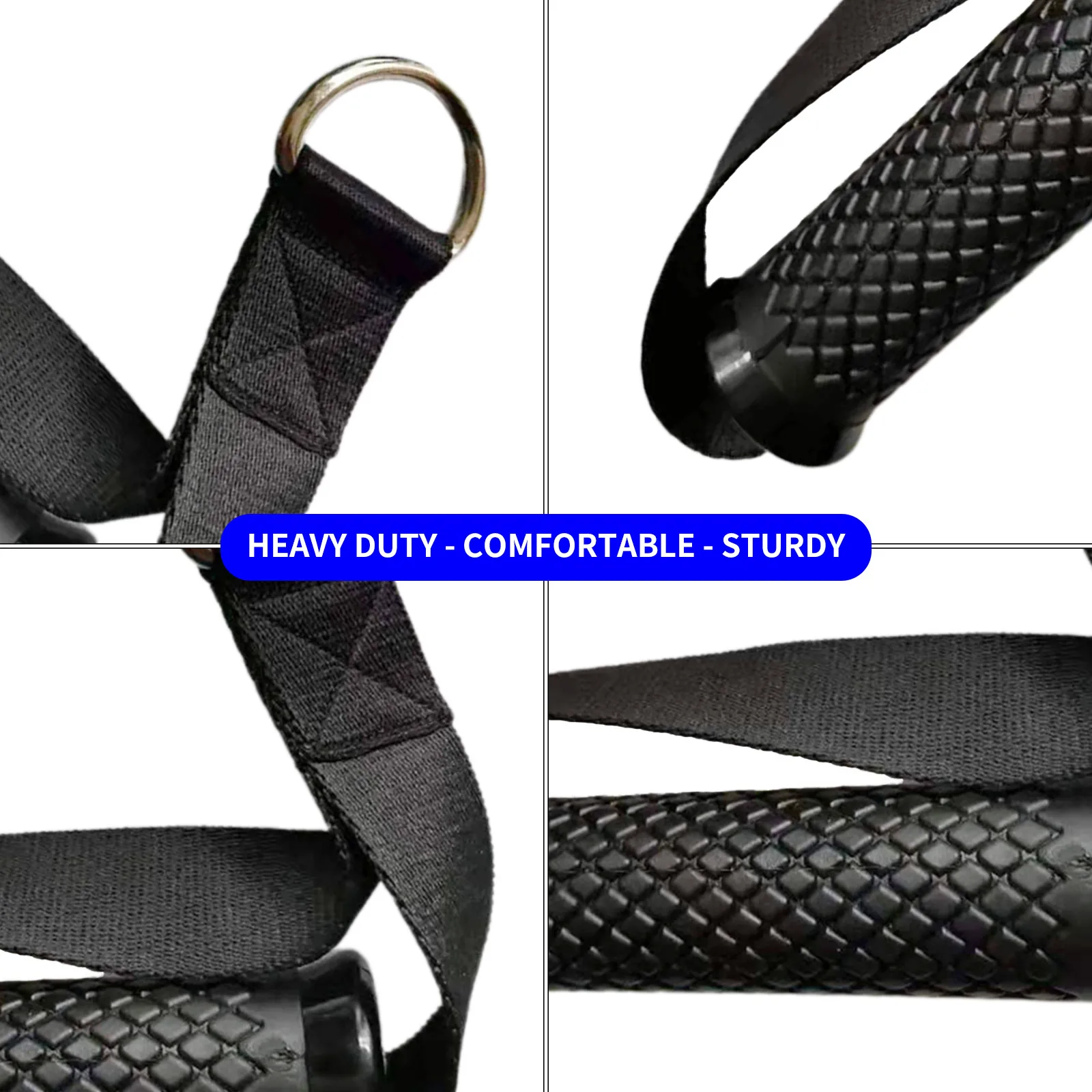 

Brand New Handles Grips Rubber LONGER STRAPS MACHINE ATTACHMENT Rubber Handles Grips Steel Clips VERSATILE EXERCISE