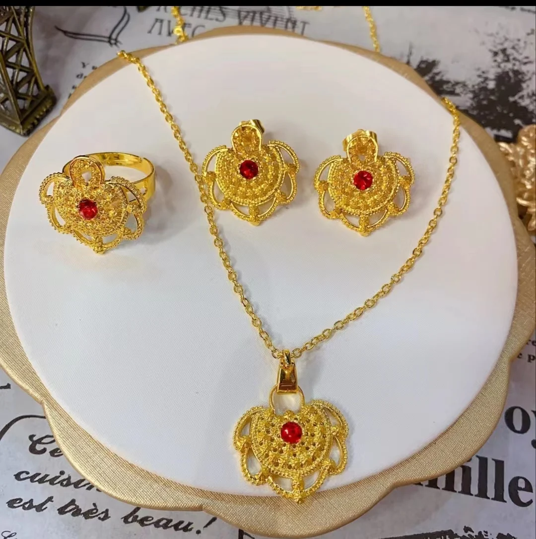 

Copper Alloy New Necklaces Earrings Rings Women's Jewelry Sets DD10122