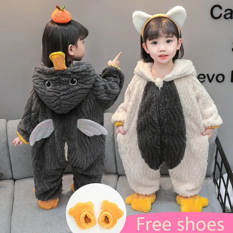 

Детская Пижама для косплея пингвина из аниме, новинка, зимний комбинезон с капюшоном и милыми забавными мультяшными животными, одежда для с...