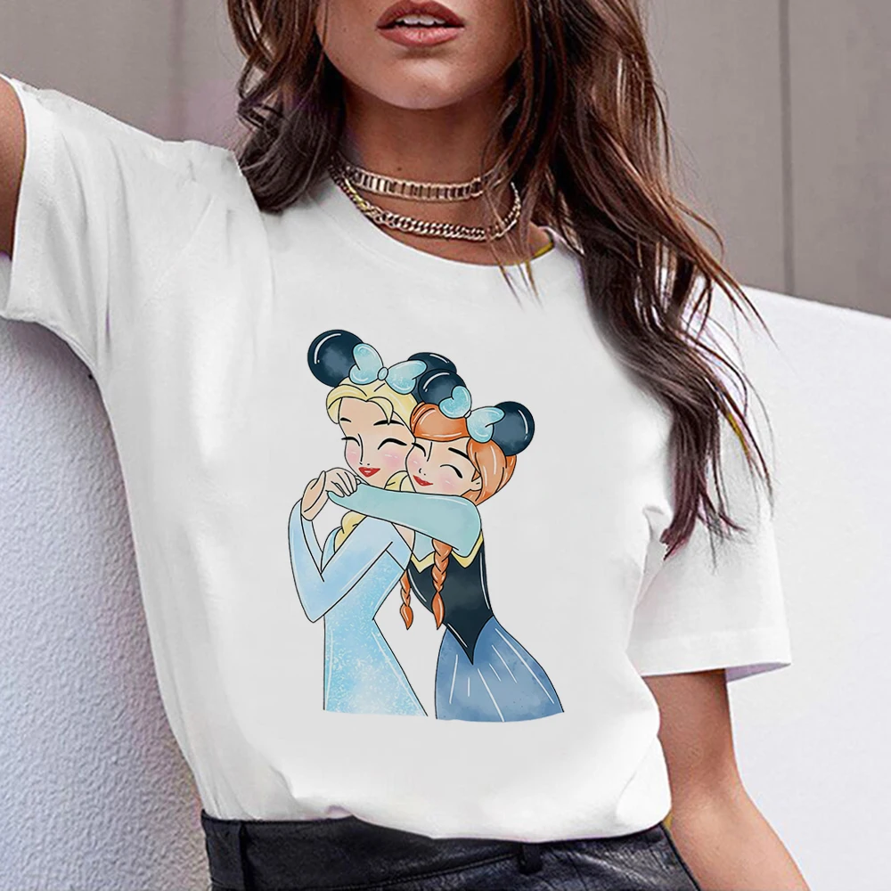 

Disney Cartoon Harajuku Woman T-shirts Sweet Fashion High Street Women's Clothes Short Sleeve O-neck Tops Shirt Fast Delivery