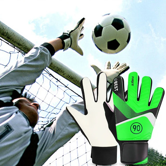 1 Pair Children Anti-Slip Glove Goalkeeper Gloves PU Gloves Finger Protection Goal Thickened Latex Football Gloves For Kids 2