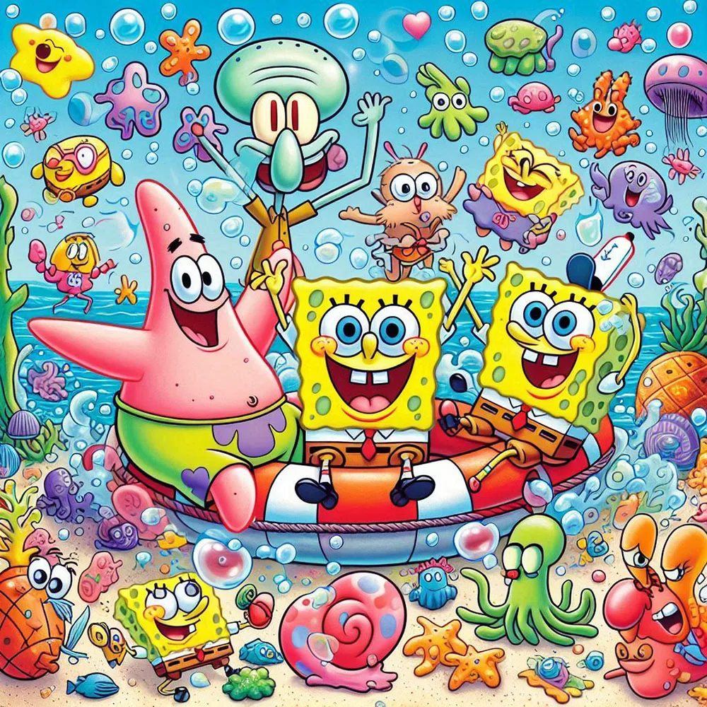 Алмазная картина Боб Квадратная рубашка Циркуляционные кольца Пузырьковое мыло