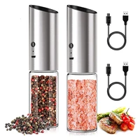 electric salt and pepper grinder usb rechargeable salt and pepper shaker automatic spice mill with adjustable coarseness
