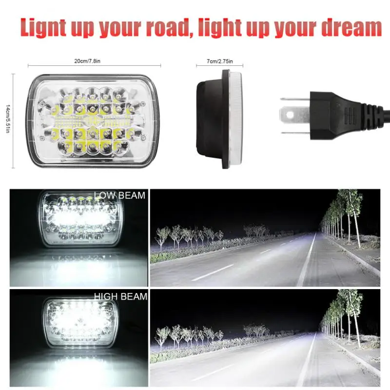 

7x6/7x5 Inch Work Light Superbright Universal Car Lights Waterproof Car Light Bar Car Accessories Led Lights Headlights