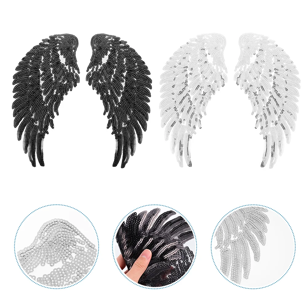 

Patches Wings Applique Sewing On Angel Clothes Embroidered Patch Sew Sequin Diy Iron Wing Clothing Badges Jacket Embroidery