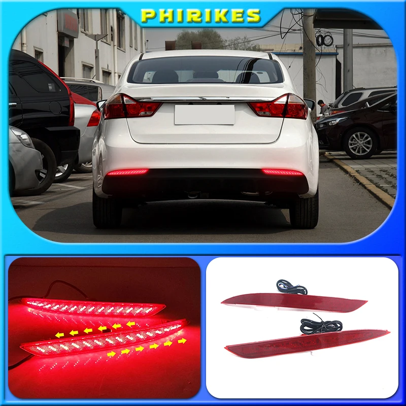 Rear Bumper Light For Kia K3 Cerato 2016-2018 Car Red Len Rear Bumper Reflector LED Brake Light Tail Fog Parking Lamp