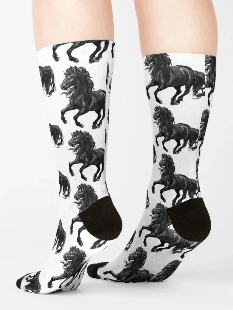 Носки Friesian horse II теплые зимние Роскошные велосипедные хип-хоп носки для мальчиков