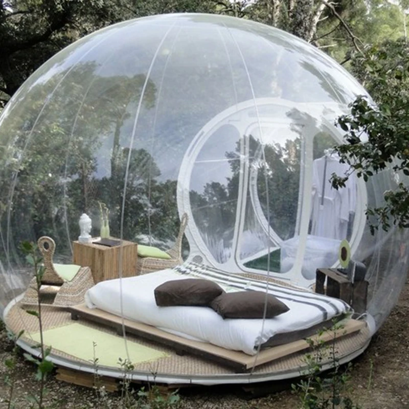 

Inflatable Bubble House 3M/4M/5M Outdoor Air Log Cabin House Camping Transparent Igloo Dome Clear Bubble Inflatable Tent