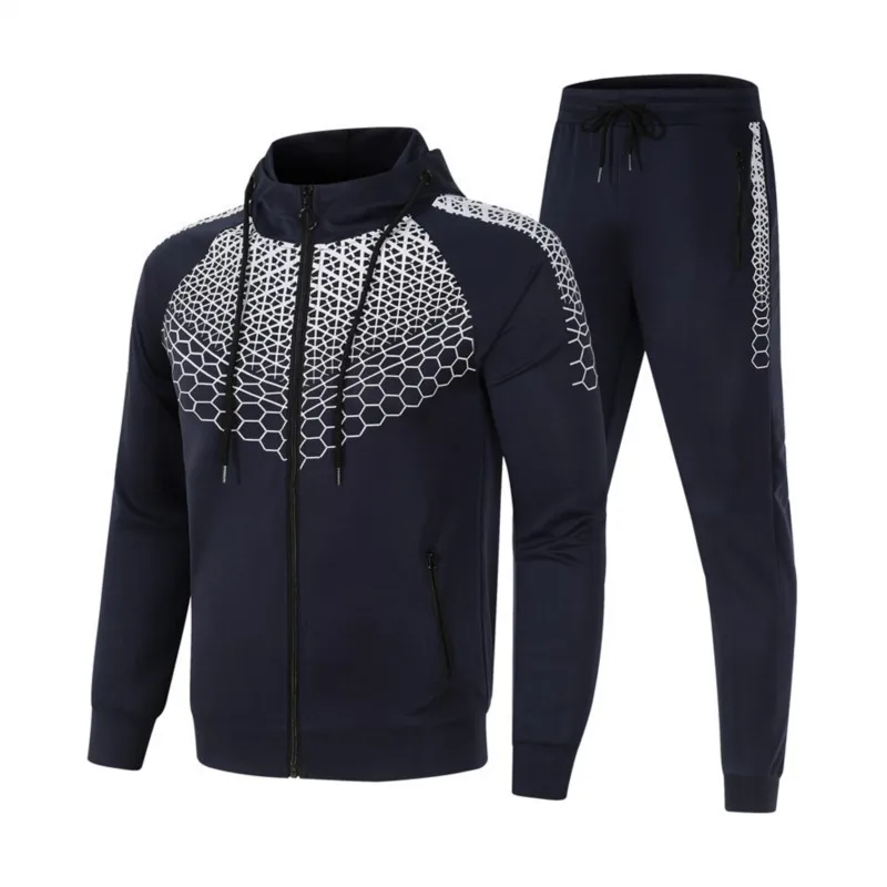 

New Men's Spring and Autumn Sportswear Men's Casual Suit Fashion Print Suit Hoodie + Sweatpants Sportswear Suit M--3XL