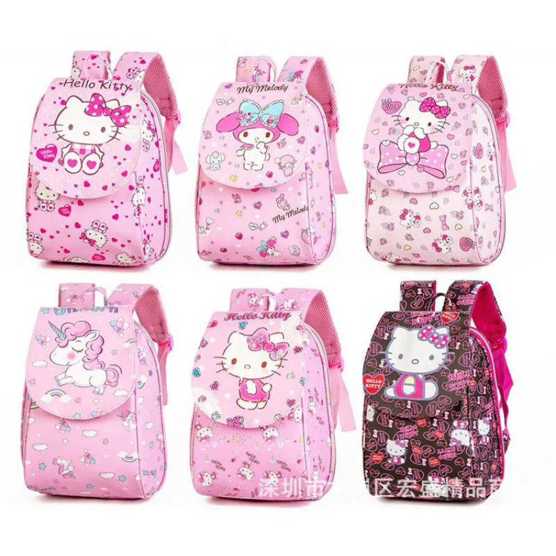 

Kawaii Sanrio Cartoon Hellokitty Mymelody Backpack Cute Schoolgirl Flip Backpack Unicorn Print Pink Schoolbag Birthday Gift