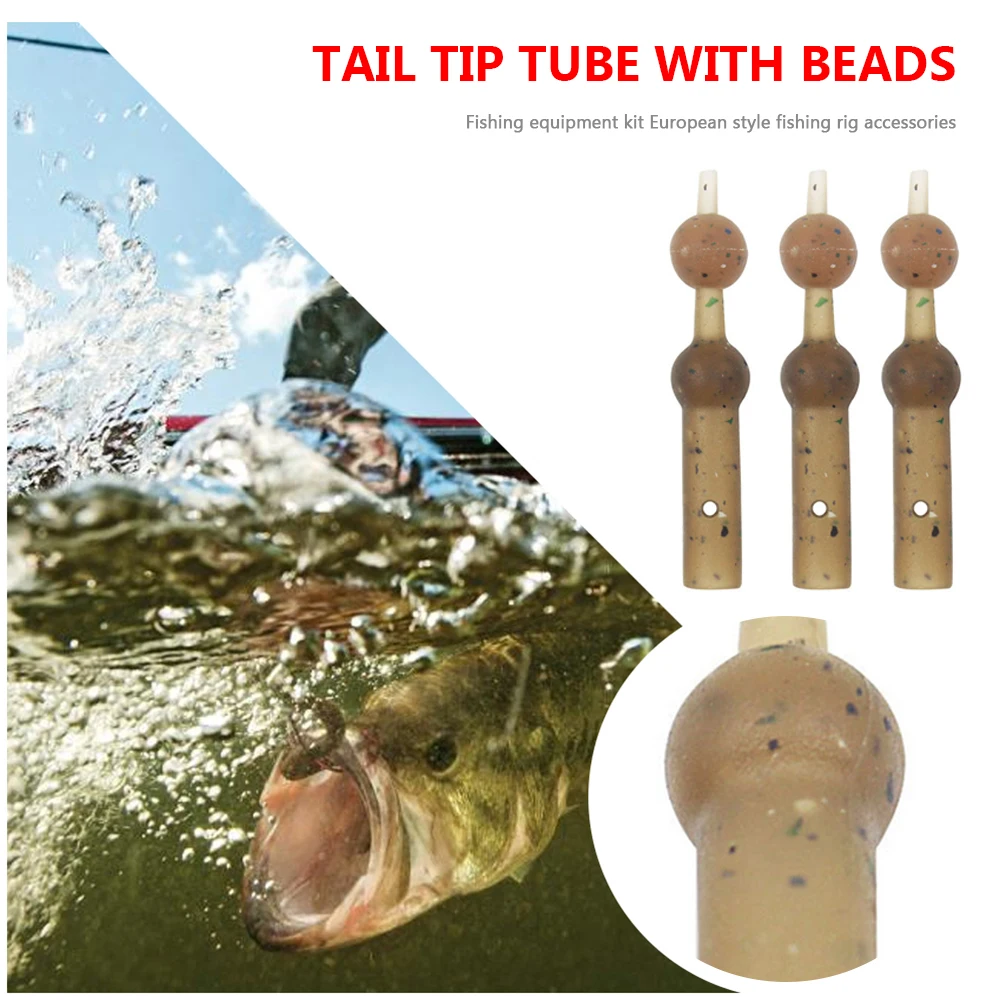 

10-100pcs Tapered Tail Chod Heli Buffers with Beads for Helicopter Rigs Carp Terminal Tackle Fishinghooks Fishing Accessories