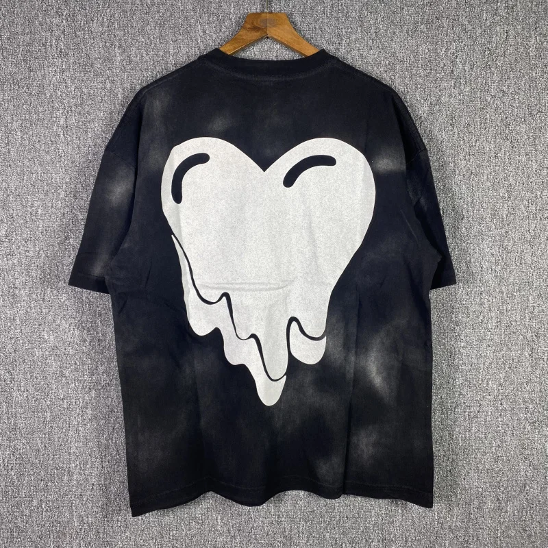 Футболка Мужская/женская из плотной промытой ткани модная тенниска с принтом в