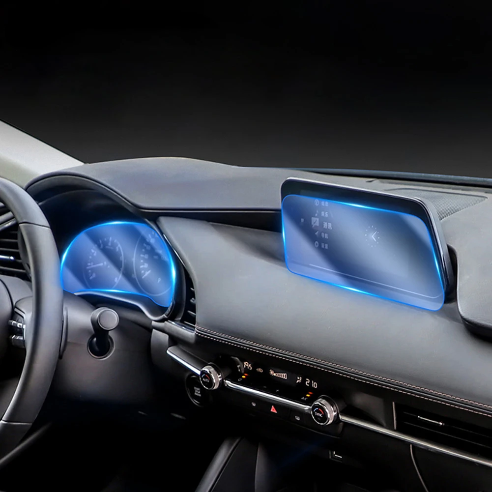 For Mazda 3 Axela CX-30 2020 2021 Car Accessories Navigation Screen Tempered Glass Membrane Instrument Screen TPU Protector Film