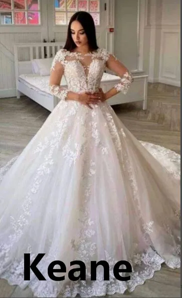 

Vintage Deep V Wedding Dress Appliques Bride Gown Dubai Arabic Abiti Da Sposa Vestidos De Novia De Noche