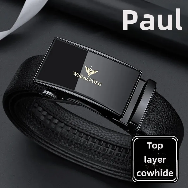 Мужской повседневный модный ремень с верхним слоем из воловьей кожи кожаный