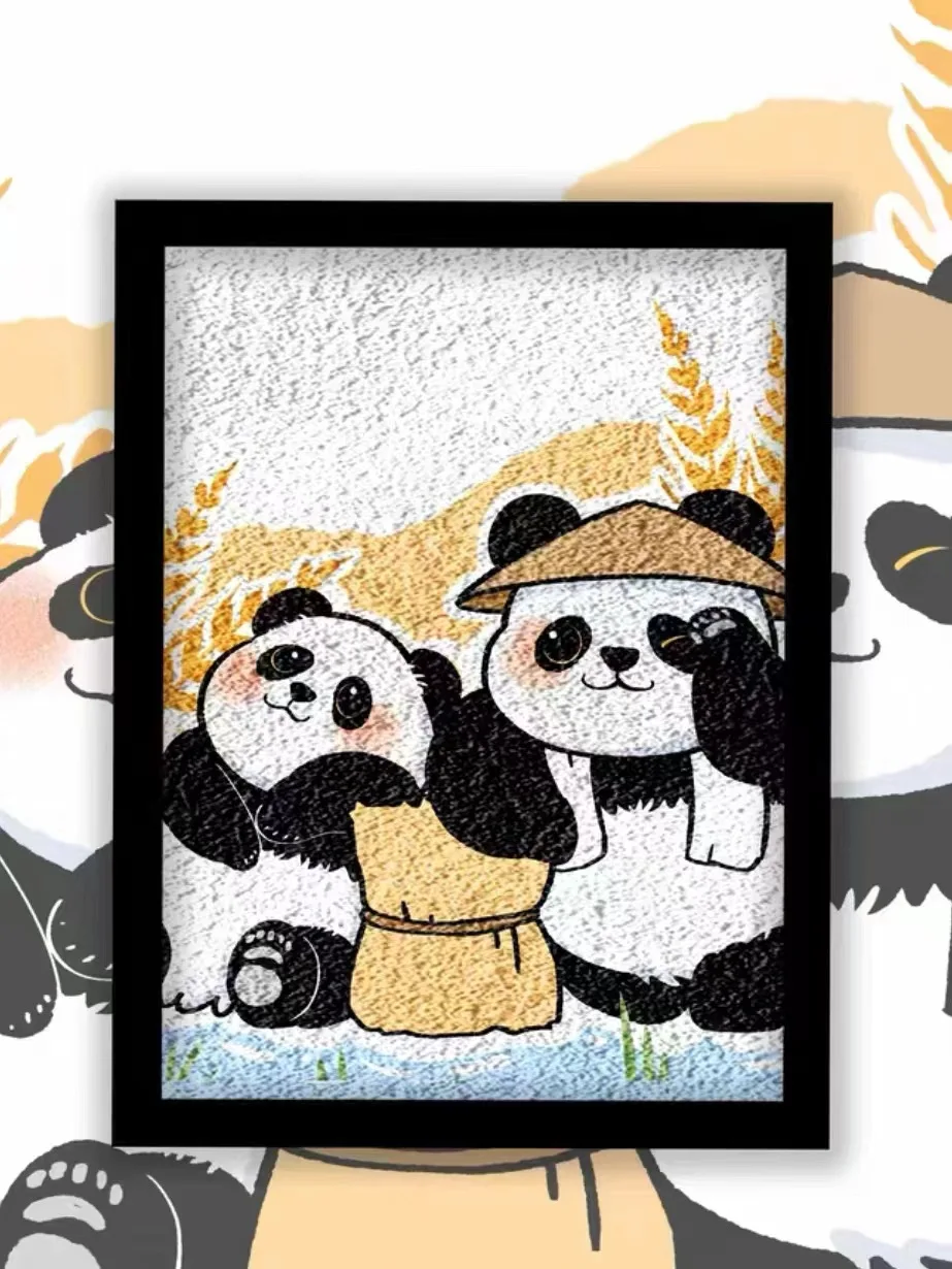 

Милая панда, красочная краска, масляная краска, красочная и простая детская ручка с цветной живописью