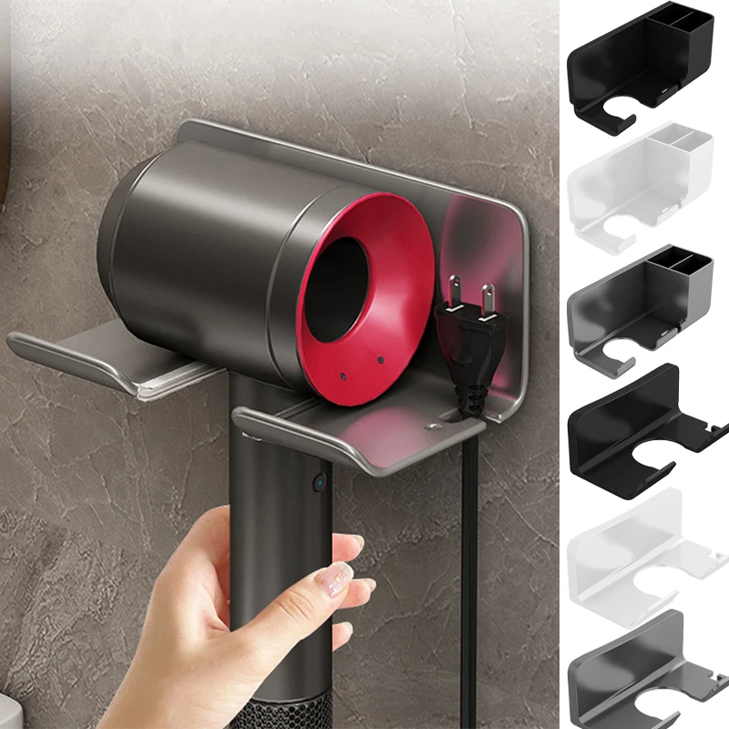 

Storage Holder Hair Dryer Holder Wall Mounted Rack Bathroom Shelf Storage Shelves Accessories Shelves Hair Brush Bracket 1PC