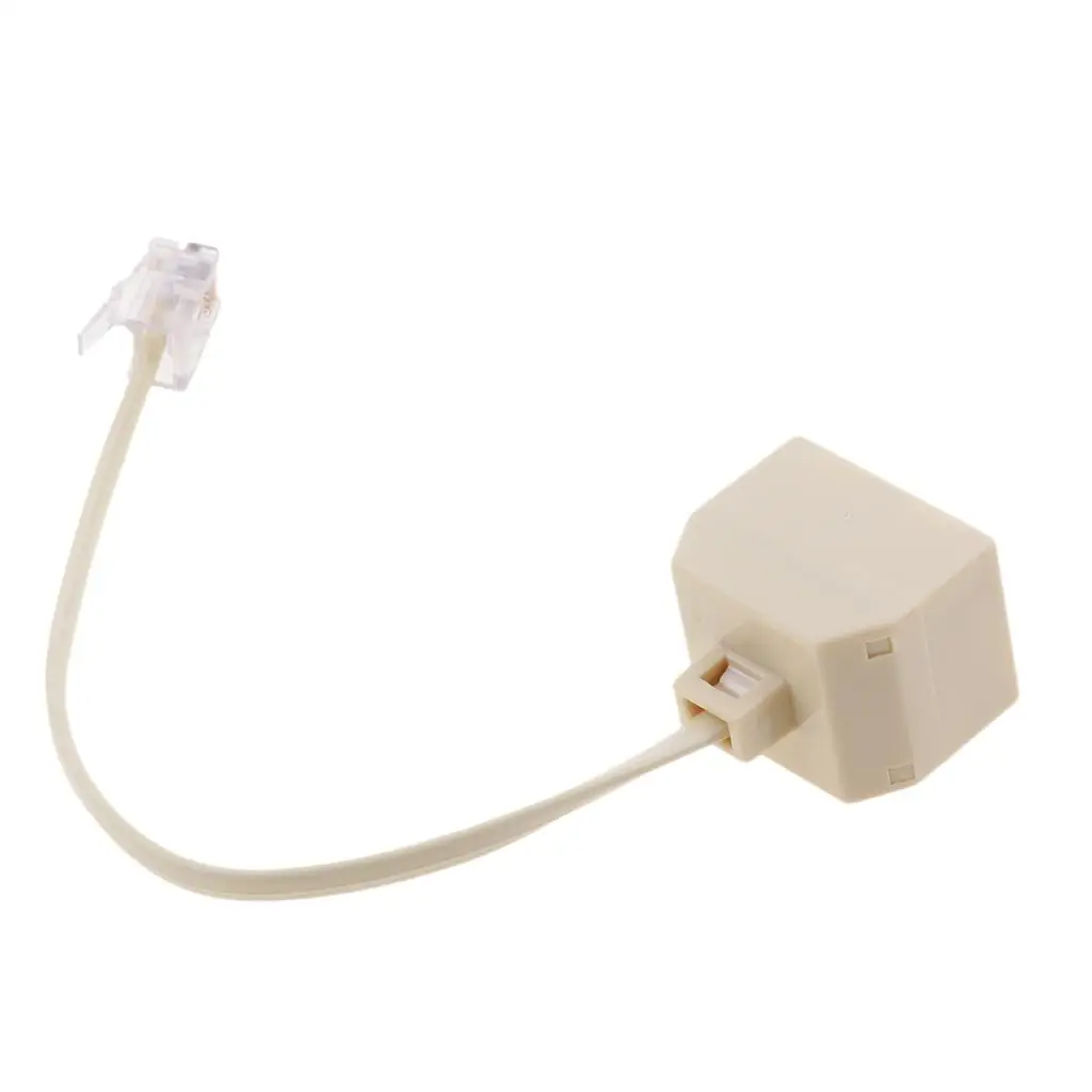 

2-ходовой разъем RJ11, телефонный модульный линейный разветвитель, адаптер 6P4C, бежевый