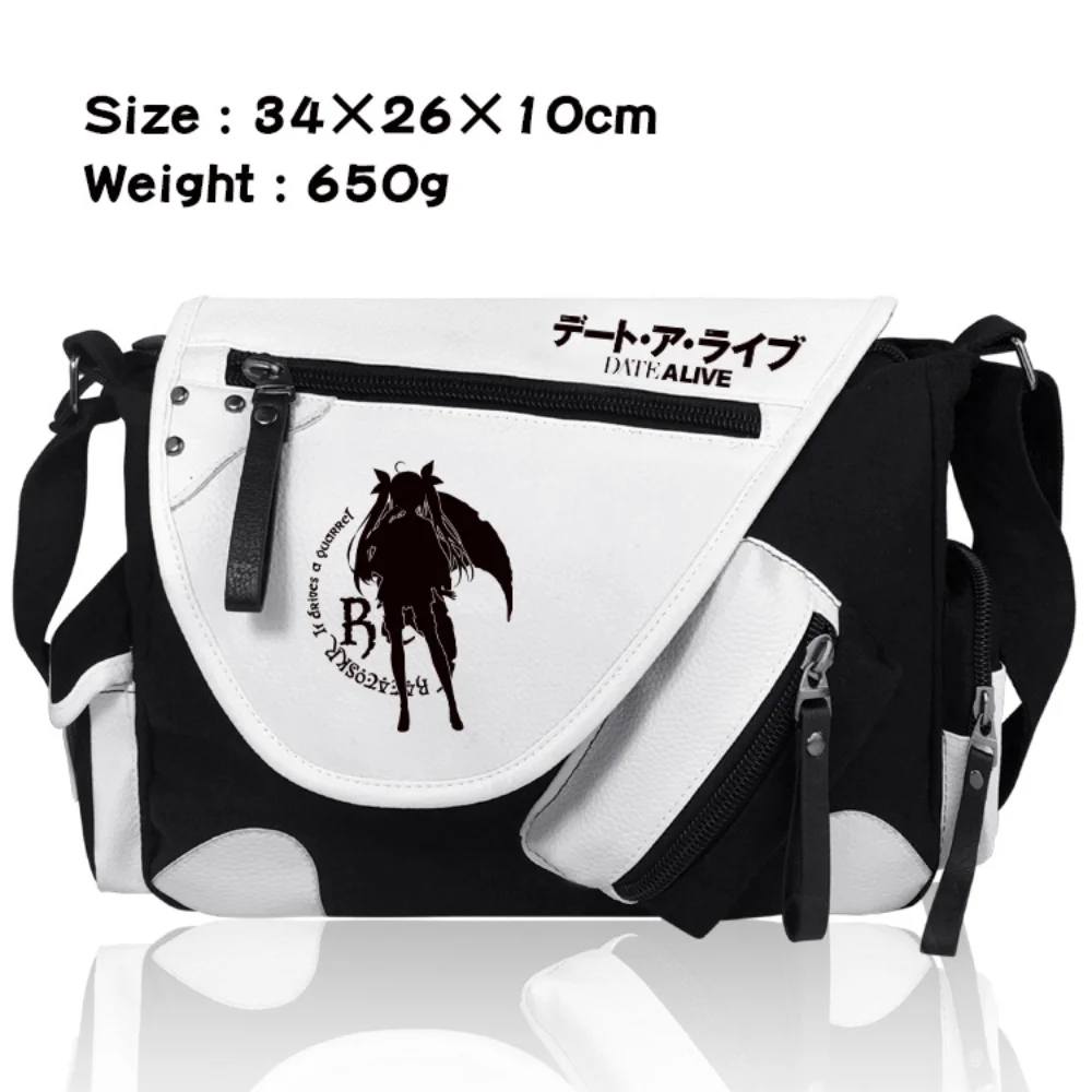 Anime DATE A LIVE Print High Capacity Leisure Shoulder Bag Oxford Cartoon Messenger Bags Unisex Travel Satchel Gifts