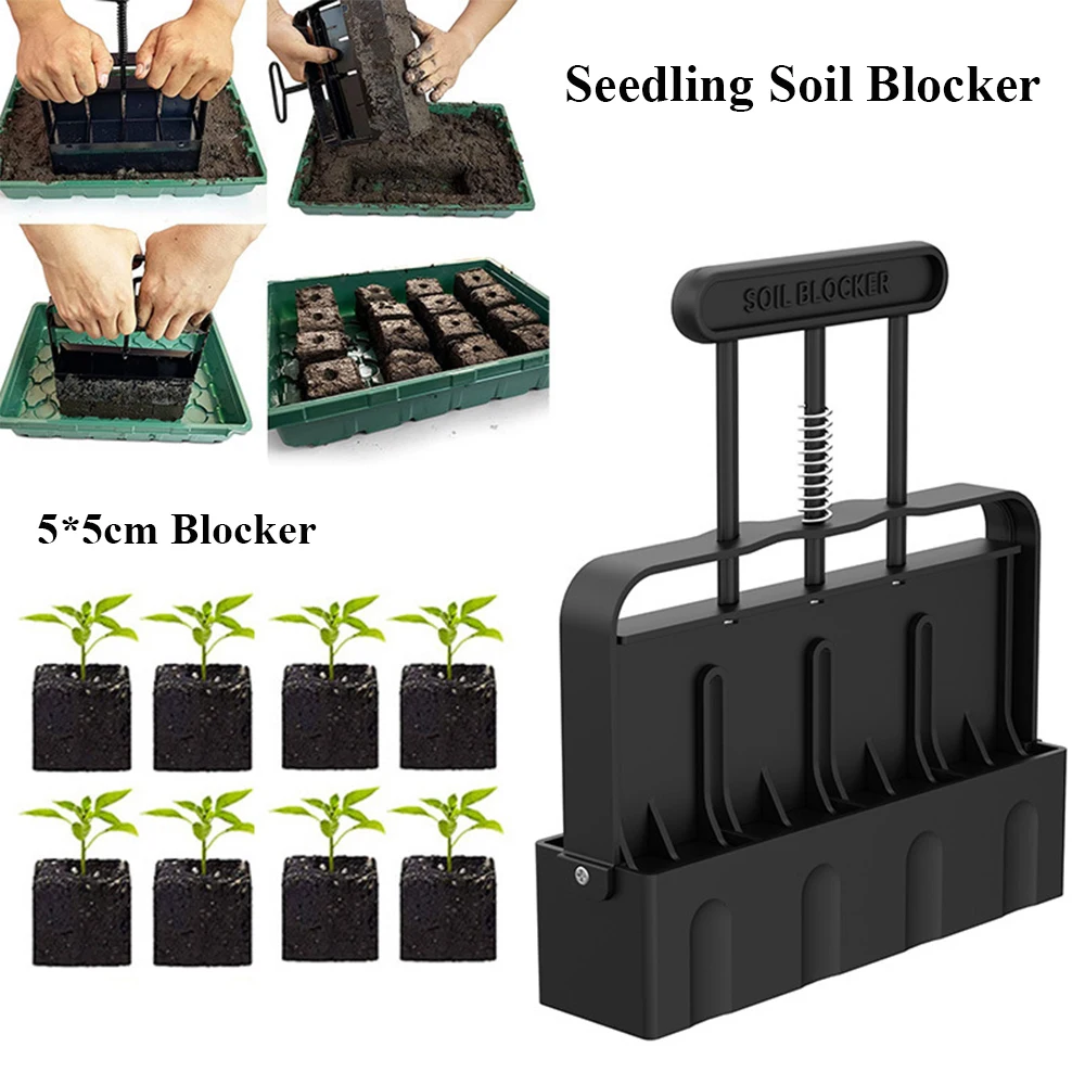

Handheld Seedling Soil Block Maker 5x5cm Soil Blocker Soils Blocking With Dibbers Garden Crock Making Seedlings