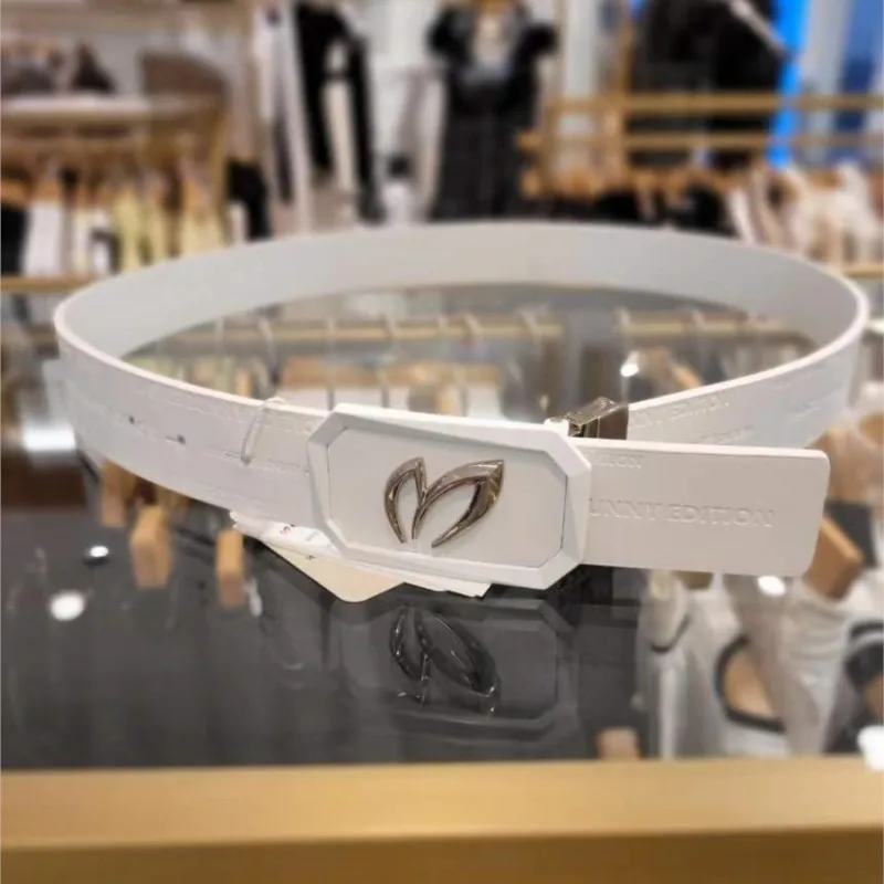 MASTER BUNNY Golf men's and women's belt cowhide belt can be cut on both sides