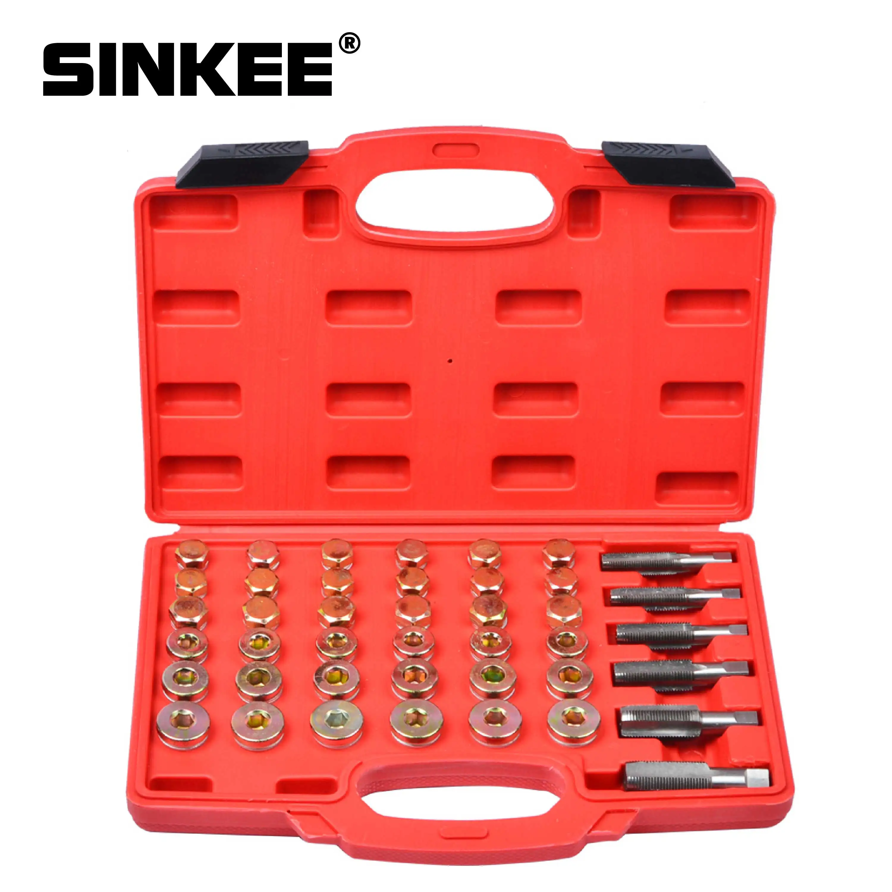 

114pcs Drain plug Tool Universal Car Oil Pan Thread Repair Kit Gearbox Drain Sump Plug Washer Seal Tools Set
