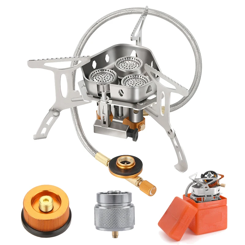 

Strong Fire Camping Gas Stove WindProof Tourist Burner Portable Heater Tourism Cooker Outdoor Hiking Picnic Furnace Equipment