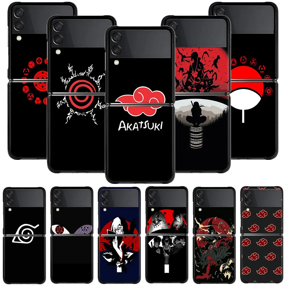 

Phone Case For Samsung Galaxy Z Flip3 Cover for Samsung ZFlip 3 z flip 5G ZF3 Hard PC Coque Naruto Marker Sasuke Akatsuki