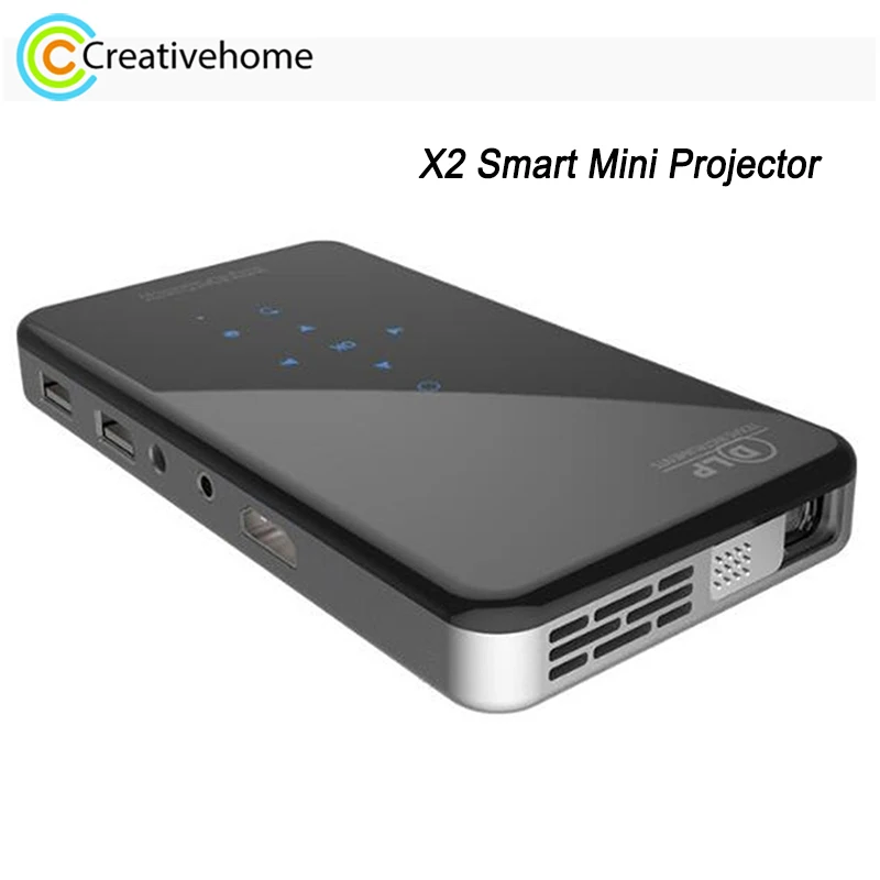 Mini proyector inteligente X2, 2GB + 16GB, DLP, Android 7,1, resolución de 854x480, Compatible con WiFi de 2,4 GHZ/5GHZ, Bluetooth, tarjeta TF