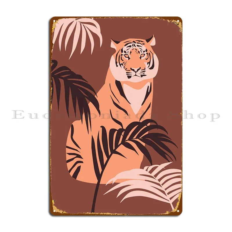 

Forest Tiger Wild Animal Metal Sign Mural Kitchen Character Wall Decor Club Tin Sign Poster