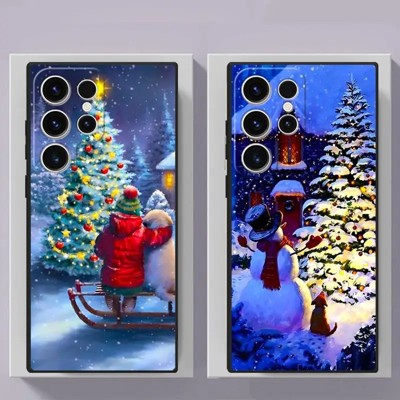 Чехол для телефона с рождественской елкой Samsung Galaxy S24 Ultra S23 S22 S21 Plus S20 FE Note 20 10Plus