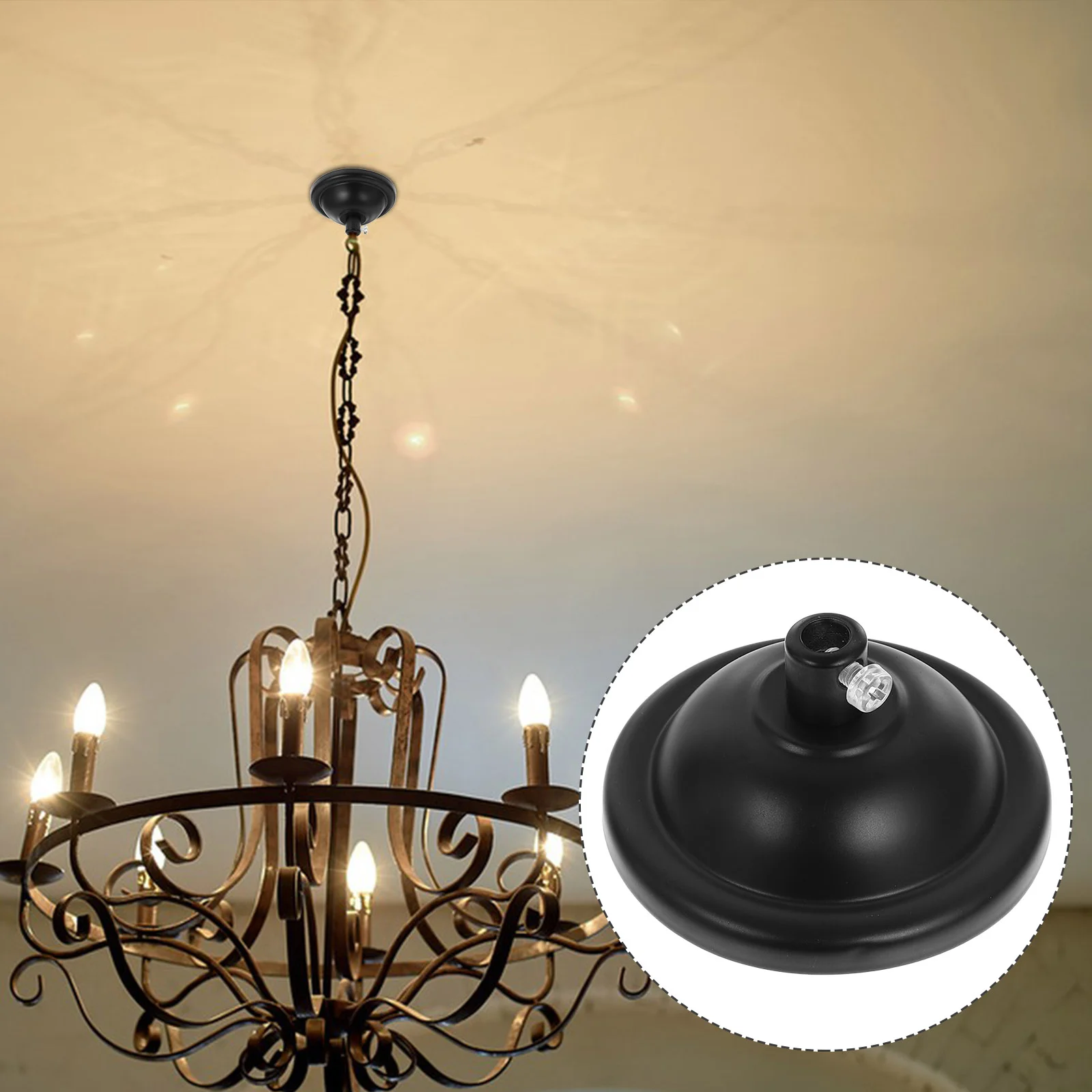 

2 Pcs An Fittings Pendant Light Cover Ceiling Parts Zinc Alloy Canopy Chandelier Kit Plate Lights