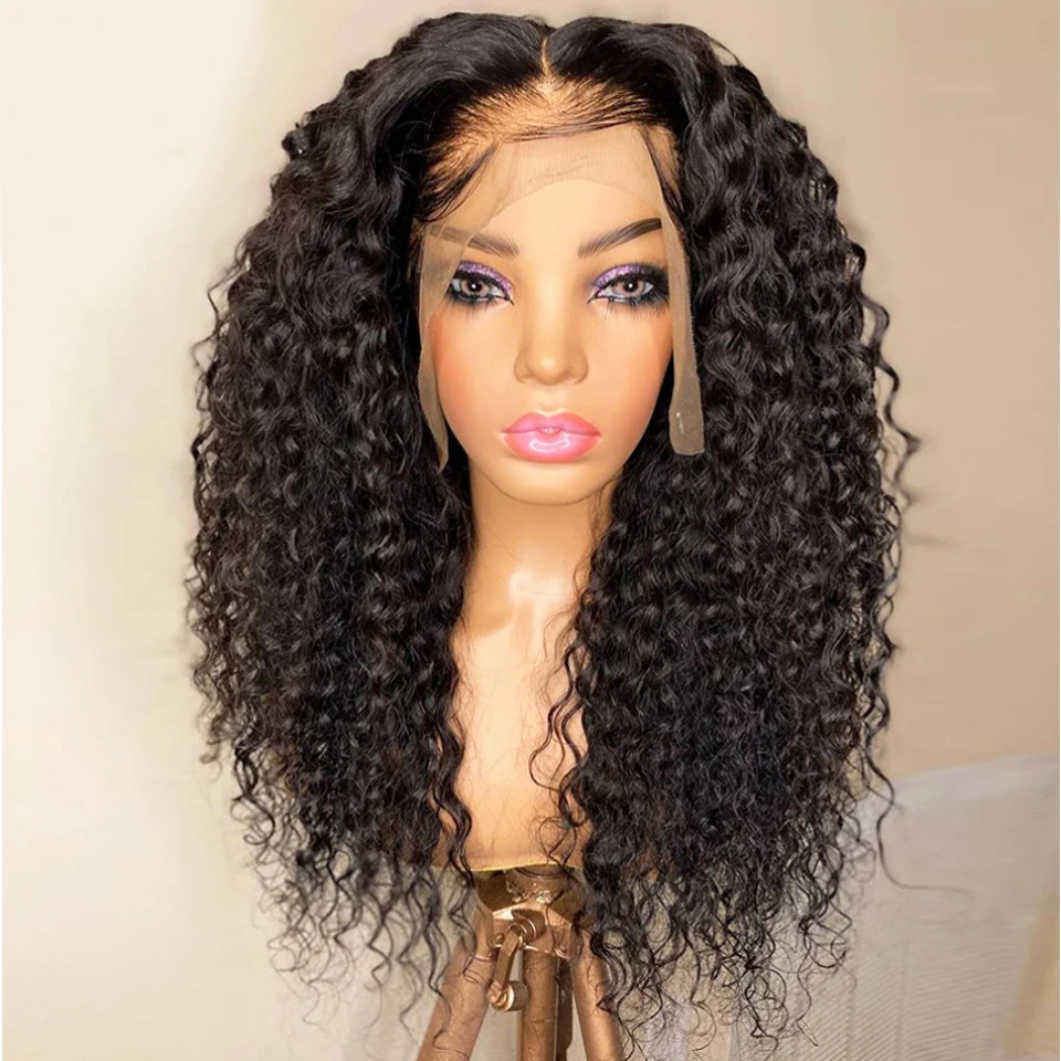 

Kinky Curly Lace Front Wig Synthetic Deep Wave Long Curly Wigs for Women Pre Plucked with Baby Hair Lace Closure Hairline Wig