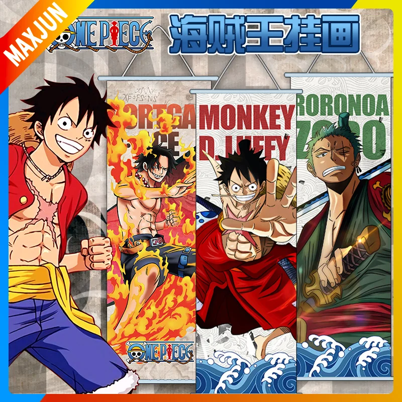 

One Piece Anime Figure Peripherals Anime Two-Dimensional Peripheral Silk Room Wall Decoration Luffy Hanging Picture Decoration