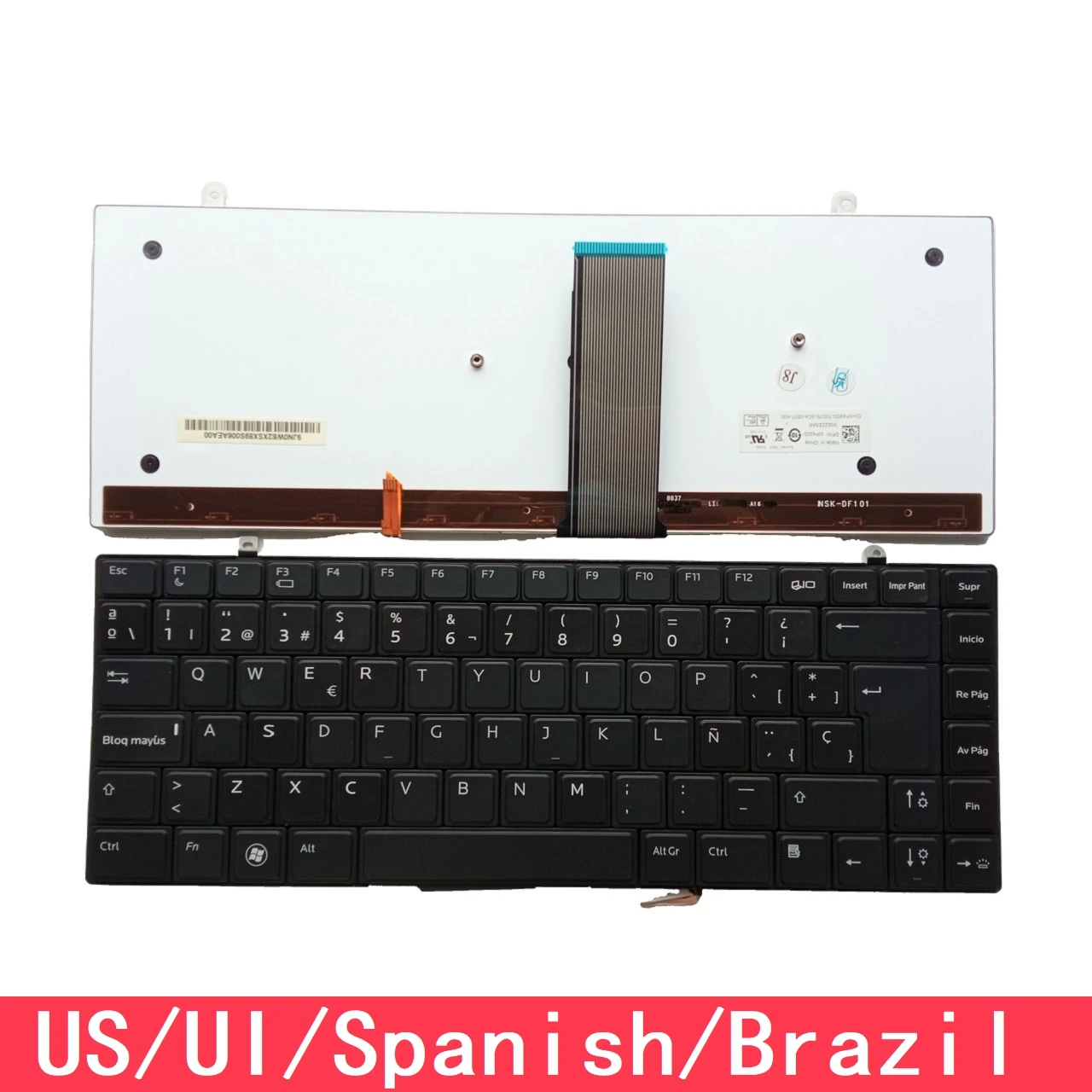 Для Dell Studio XPS 13 16 1340 1640 замена клавиатуры ноутбука США ИСП Бразилия с подсветкой