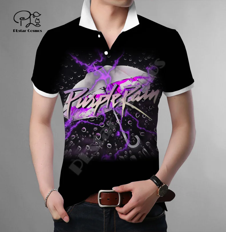 

NewFashion Popular Singer Prince Rogers Nelson Purple Harajuku 3DPrint Unisex Casual Funny Polo Shirts Summer Short Sleeves N-2