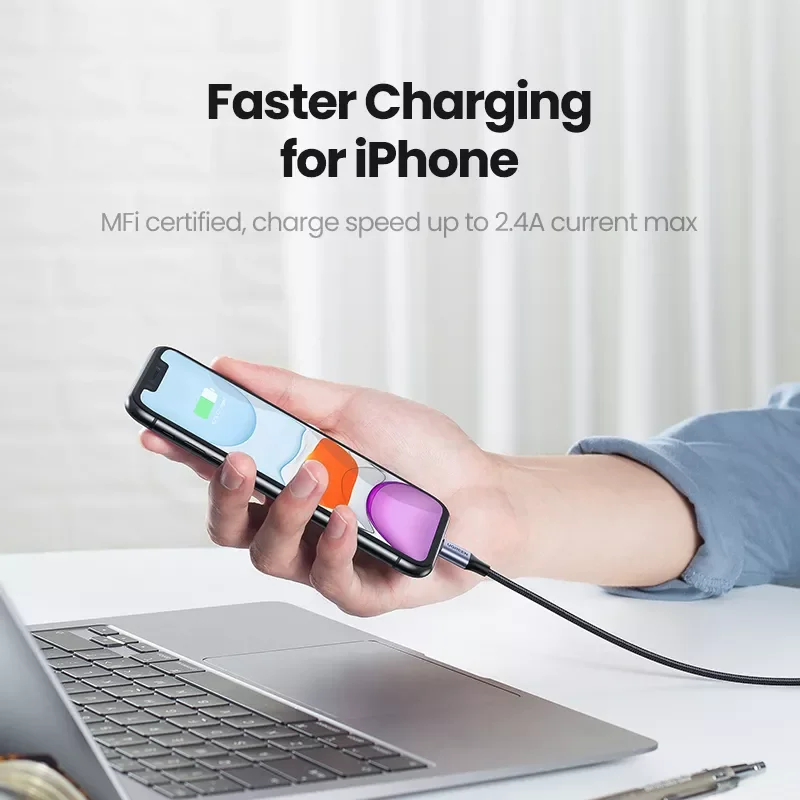 

2022 Trend for iPhone 13 Pro Max X XR 11 8 7 Phone Charger Cable USB Cable for iPhone 13 Mini 2.4A Fast Charging Lightning Cabl