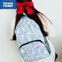 takara tomy cute cartoon hello kitty printed schoolbag student light and thin portable foldable large capacity backpack