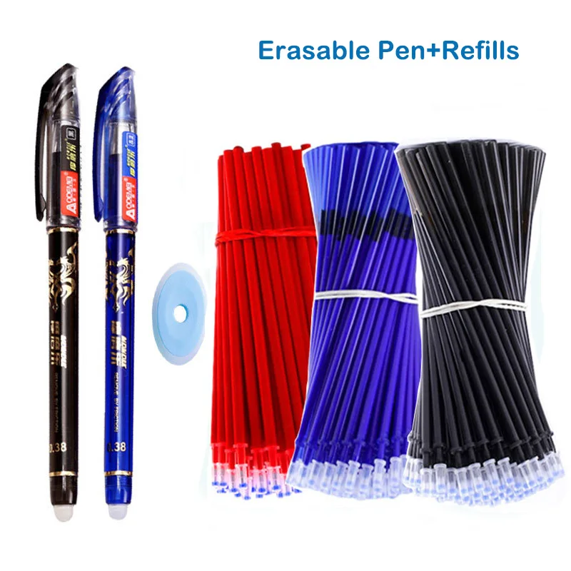 

23Pcs/Set Erasable Gel Pens Set Washable Handle Blue Black Ink Writing Ballpoint Pen for School Office Supplies Stationery